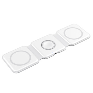 3-in-1 Foldable Magnetic Desk Charger for Mobile Phone 15W Fast Charging Wireless Charger QC3.0 OTP OVP OCP