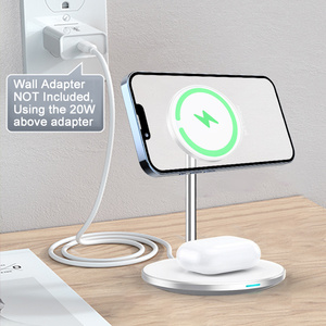 Top Selling Product Chargeur Magnetique Sans Fil 15w Wireless Charger 2 in 1 for iphone and Android for airpods