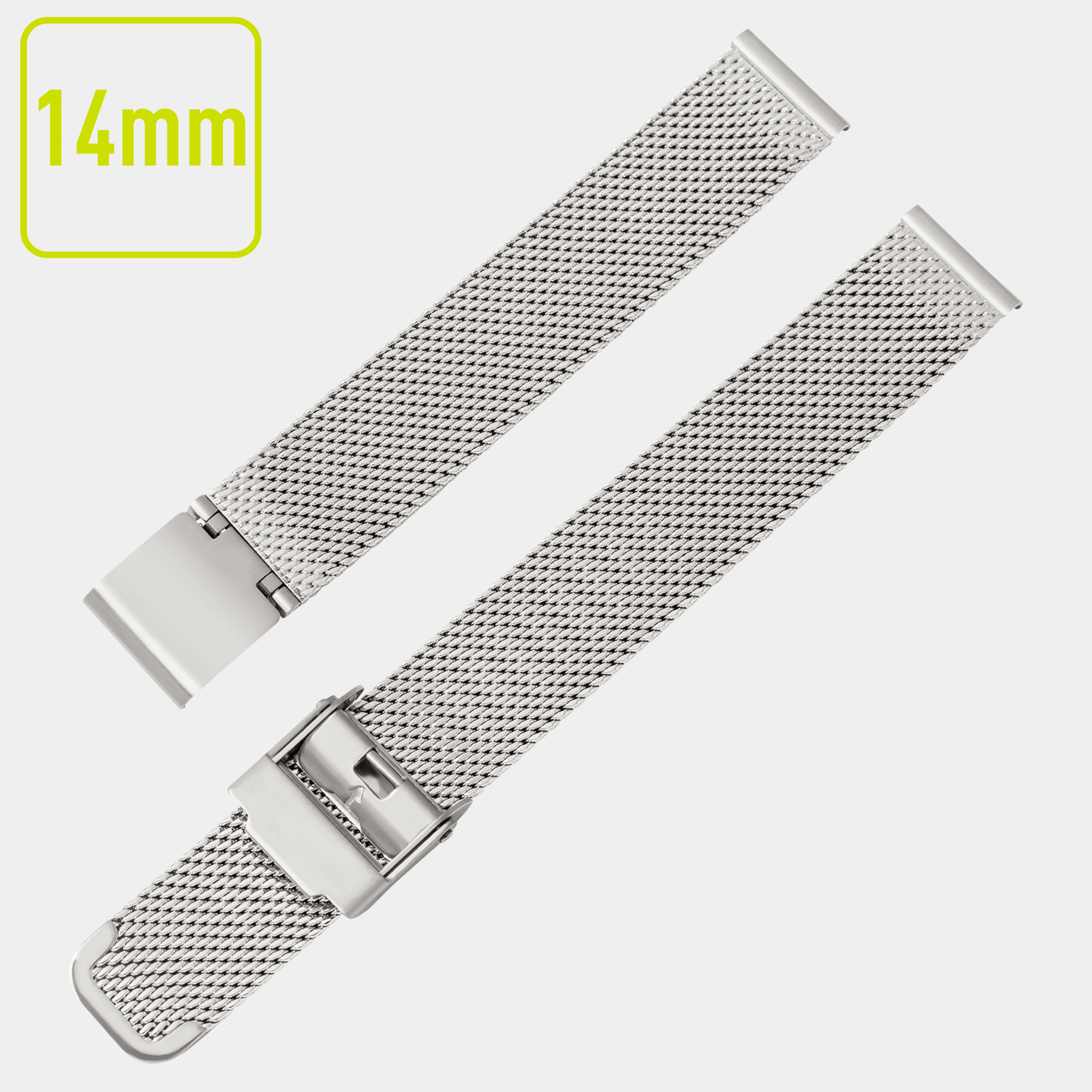 Reflex Active 14mm Silver Mesh Strap for Slim Smartwatches